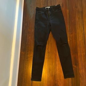 Garage High Rise Black Ripped Skinny Jeans